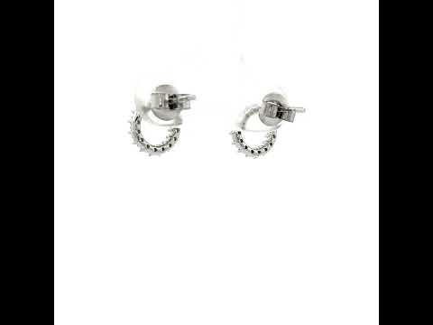 Open Circle Stud in White Gold