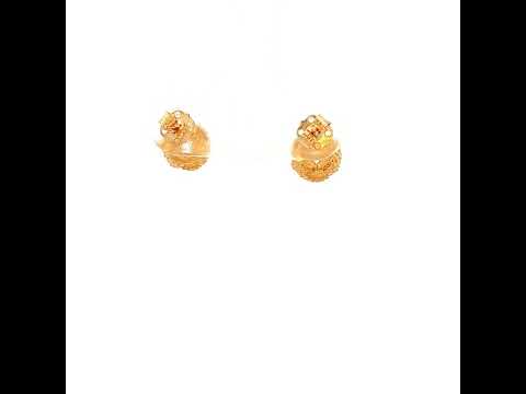 Textured Yellow Gold Stud Earrings