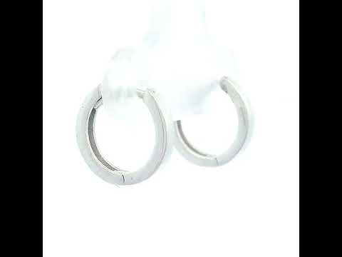 9 Carat White Gold 8X2mm Shiny Huggie