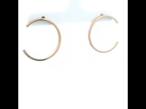 9ct Yellow Gold Open "C" Shaped Stud Earrings