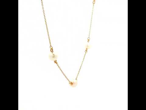 5 Pearl Necklet in Yellow Gold