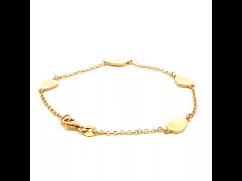 Concave Disc Trace Bracelet in Yellow Gold