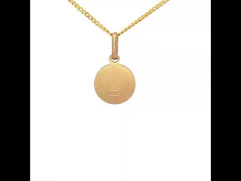 Simple Round Edge Pendant in Yellow Gold