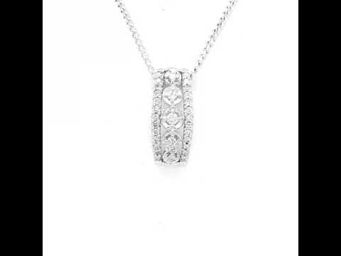 Art Deco Style Diamond Pendant in White Gold