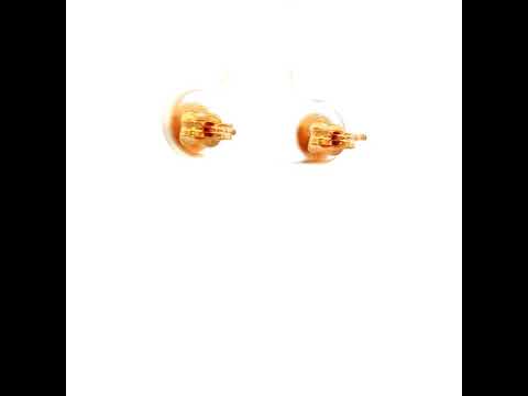 Flat Round Stud Earrings in Yellow Gold