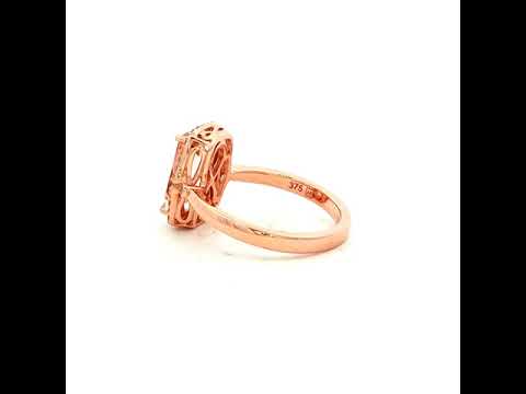 Morganite and Diamond Dress Ring in Yellow Gold