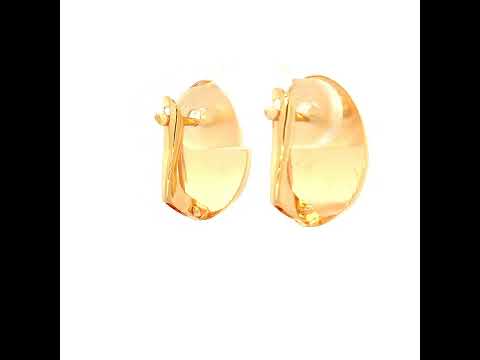 Oval Disc Earrings in Yellow Gold