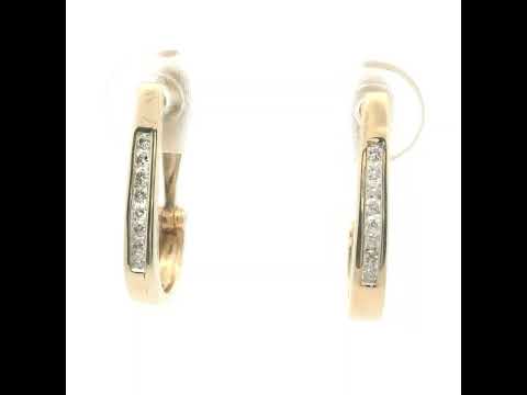 Diamond Set Huggie Earrings in 9 Carat Yellow Gold