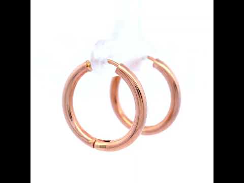 9ct Rose Gold Round Huggies Earrings