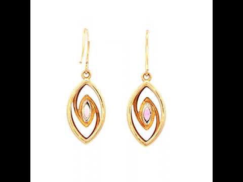 Pink Tourmaline Earring in Yellow Gold