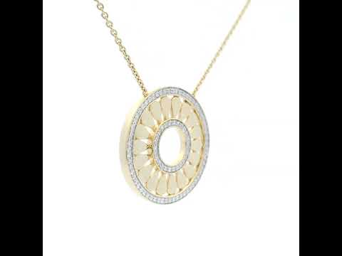 Diamond Open Circle Necklet Set in Yellow Gold