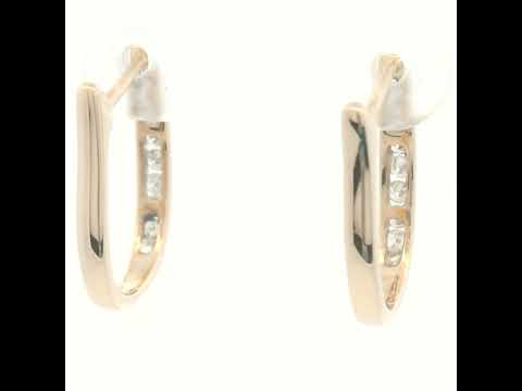 9 Carat Yellow Gold Diamond Huggie Earrings