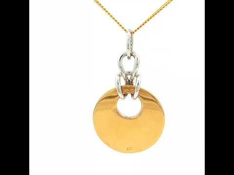 Yellow Gold Charm Necklace with Round Brilliant Diamond Pendant