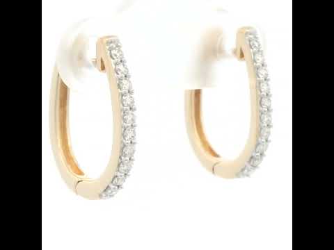 Diamond Set 'U' Shaped Huggies in 18ct Yellow Gold