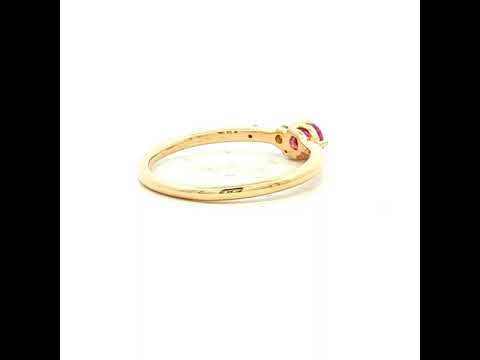 Pink Sapphire and Diamond Dress Ring in Yellow Gold