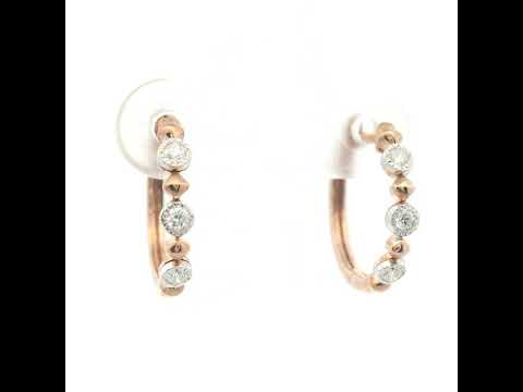 Rose Gold Diamond Hoops