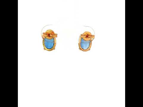 Natural Tanzanite Claw Earrings in Yellow Gold