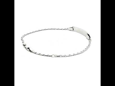 Diamond Cut Curb Bracelet in White Gold
