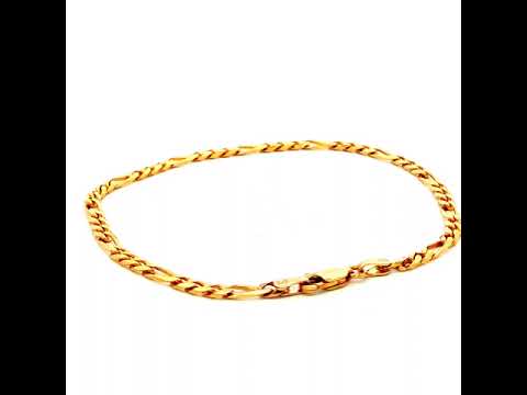Diamond Cut Figaro Bracelet in Yellow Gold