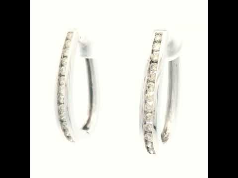 AS007 9CT W/G .50CT Dia SET OVAL HUGGIES