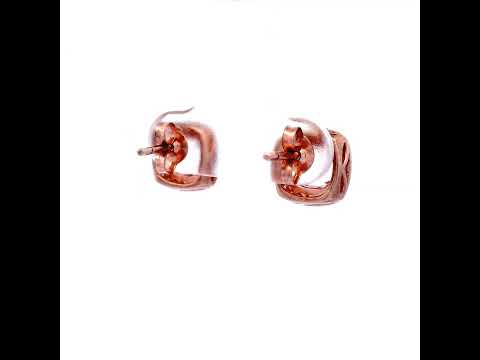 9ct Morganite & Diamond Bezel/Bead Set Coloured Stone Earrings