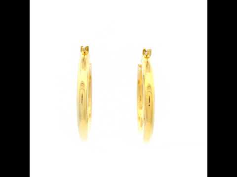 20mm Plain Hoop Earrings in Yellow Gold