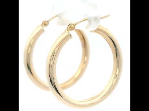 14 carat Yelow Gold 25mm Hoop Earrings