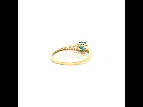 London Blue Topaz Ring in Yellow Gold