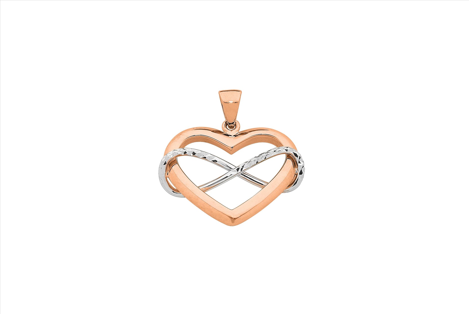 9ct Two-Tone Rose Gold and White Gold Pendant