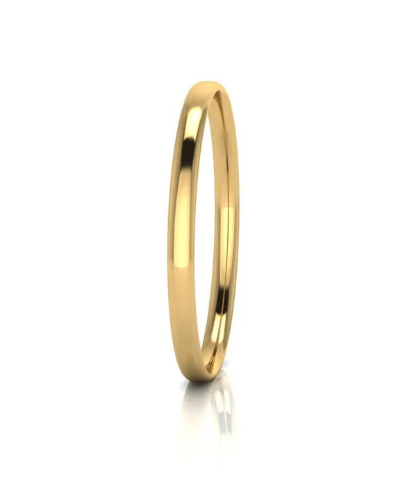 9Carat Yellow Gold Silver Filled Jalf Round 6mm Bangle