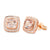 9ct Morganite & Diamond Bezel/Bead Set Coloured Stone Earrings