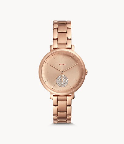 Fossil Jacqueline Three-Hand Rose Gold-Tone Stainless Steel Watch