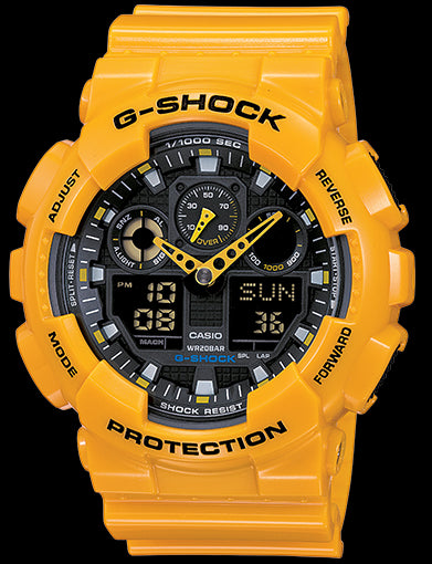 Casio G-Shock GA100A-9A 200M Yellow Watch