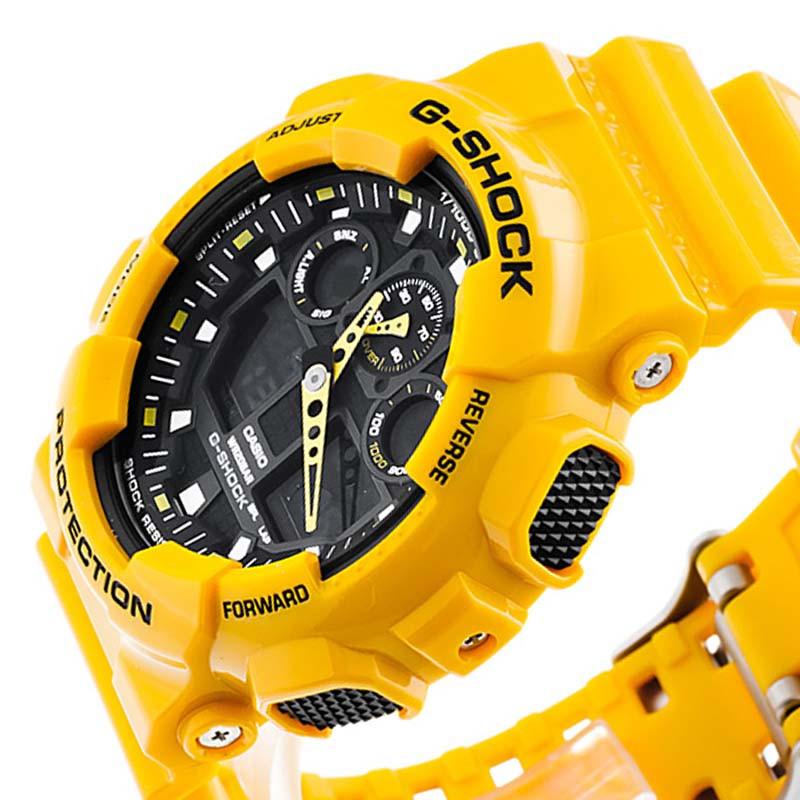 Casio G Shock GA100A 9A 200M Yellow Watch Burrows Jewellers