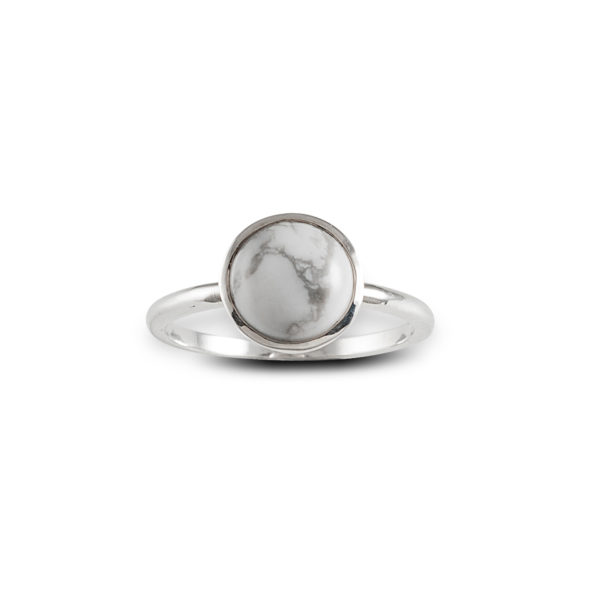 Von Treskow Sterling Silver Round Howlite Fine Ring