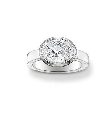 Thomas Sabo White Oval Cubic Zirconia Faceted Ring