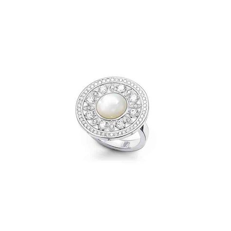 Thomas Sabo Silver Mother Of Pearl Cubic Zirconia Fancy Circle Ring