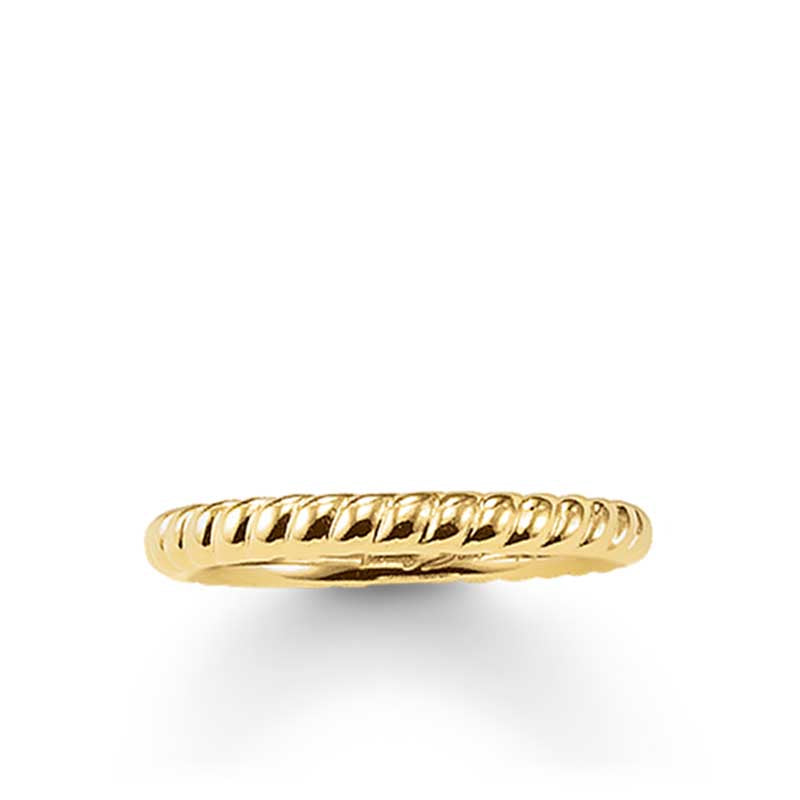 Thomas Sabo Sterling Silver, Gold Plated Twist / Rope Ring. Size: 54. Deisgn: TR1978Y54