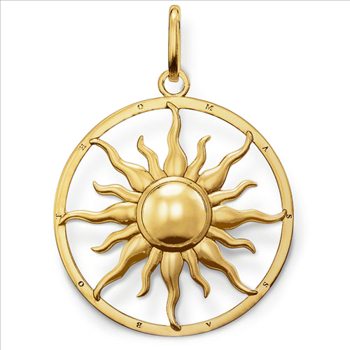 Thomas Sabo Gold Plated Large Round Sun Pendant