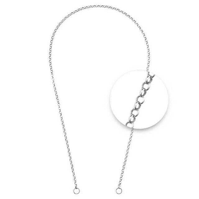 Nikki Lissoni Silver Plated Round Cable Tag Necklace 40cm