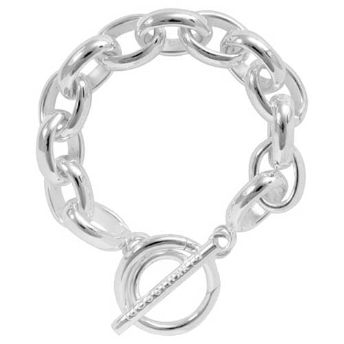 Nikki Lissoni Silver Plated Bracelet with T-bar closure and 19cm