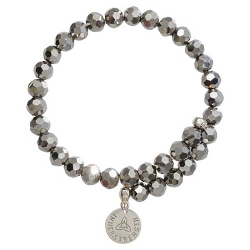 Nikki Lissoni Gray Bead Charm Bangle