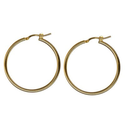 30mm Plain Hoop Earrings in Sterling Silver