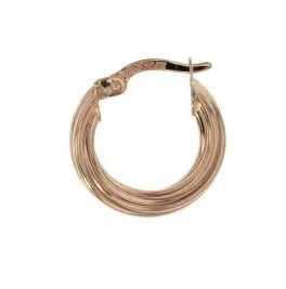 Twist Hoop Earring in 9 Carat Rose Gold, Silver Filled