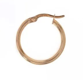 Plain Tube Hoop Earrings in Rose Gold. 15mm