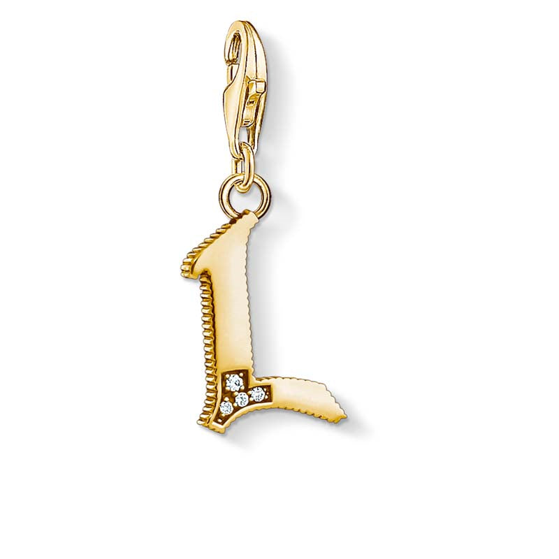 Thomas Sabo Gold Plated Charm Club Vintage &#39;L&#39; Charm