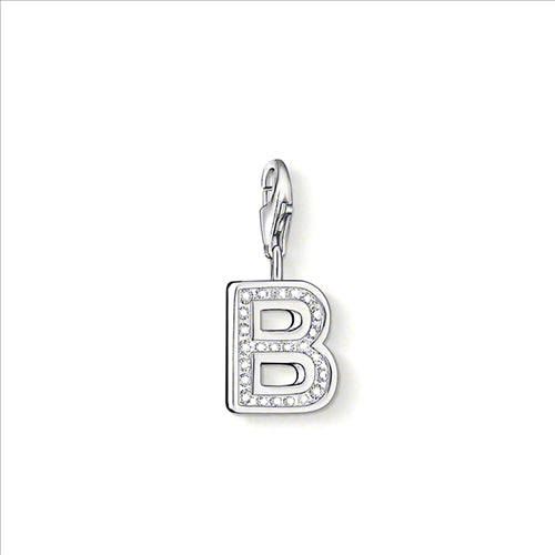 Thomas Sabo Charm Club Cubic Zirconia Letter &#39;B&#39; Charm