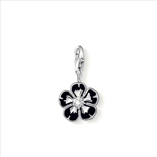 Thomas Sabo C/Club Flower Black Enamel Charm