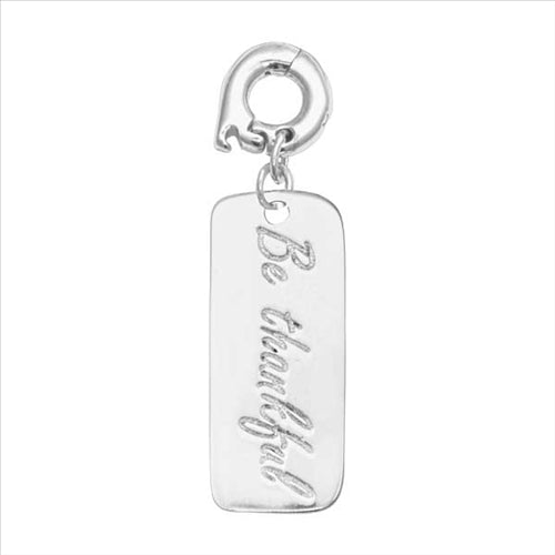 Nikki Lissoni Silver Plated 'Be Thankful' 25mm Charm