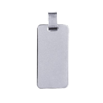 Sterling Silver Rectangle Engraving Shape Dog Tag